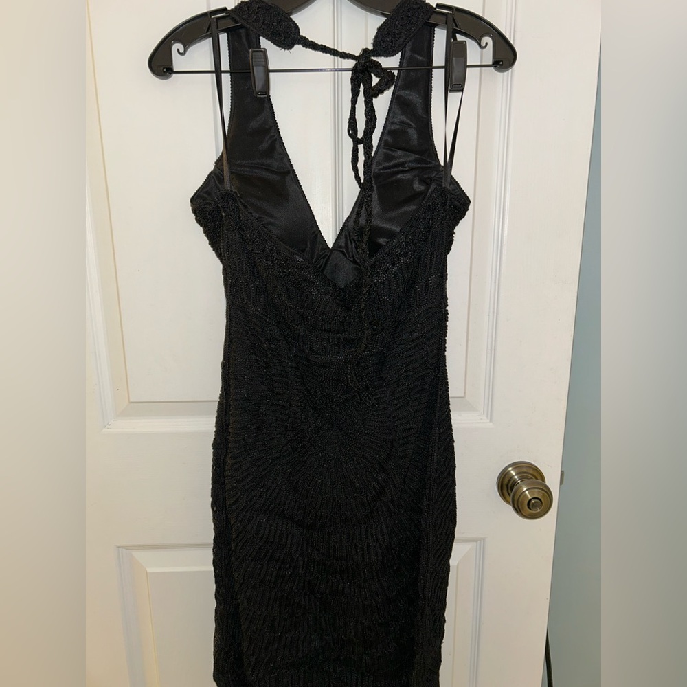 Sue Wong Black Textured Dress